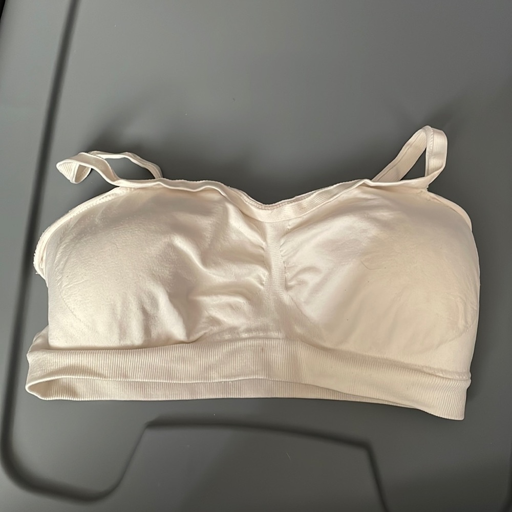 Cream sports bra
